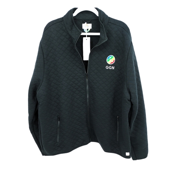 NEW Marine Layer Men's 3X Corbet Full Zip Jacket Black Quilted with Company Logo - Picture 1 of 9
